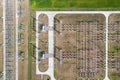 Aerial view of high voltage distribution substation, Poland Royalty Free Stock Photo