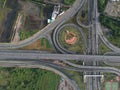 Aerial view highway circle trafic in Thailand outdoor city nature landmark