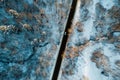 Aerial view of the highway crossing the forest river Royalty Free Stock Photo