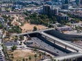 Aerial view of the highway and crossroads intersections in Phoenix, USA.