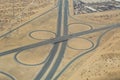 Aerial view of highway interchange