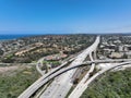 Aerial view of highway interchange and junction, San Diego Freeway interstate 5