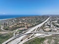 Aerial view of highway interchange and junction, San Diego Freeway interstate 5