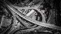 Aerial view of highway interchange. South Bridge. Kiev, Ukraine. Royalty Free Stock Photo