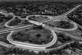 Aerial View of Highway Intersections and Exits