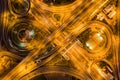 Aerial view of highway junctions Top view of Urban city, Bangkok at night, Thailand Royalty Free Stock Photo