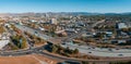 Aerial view of the Highway 183 and Mopac Expressway Interstate Highway Interchange Royalty Free Stock Photo