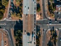 Aerial view of the Highway 183 and Mopac Expressway Interstate Highway Interchange Royalty Free Stock Photo