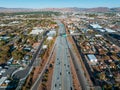 Aerial view of the Highway 183 and Mopac Expressway Interstate Highway Interchange Royalty Free Stock Photo