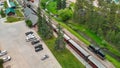 Aerial view of Hill City Train Stations and town, South Dakota