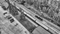 Aerial view of Hill City Train Stations and town, South Dakota