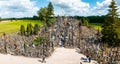 Aerial view of Hill of Crosses or KRYZIU KALNAS in Lithuania.