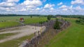 Aerial view of Hill of Crosses in Lithuania Royalty Free Stock Photo
