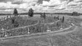 Aerial view of Hill of Crosses, Lithuania Royalty Free Stock Photo