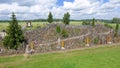 Aerial view of Hill of Crosses, Lithuania Royalty Free Stock Photo