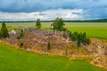 Aerial view of Hill of Crosses near Lithuanian town Siauliai