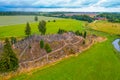 Aerial view of Hill of Crosses near Lithuanian town Siauliai