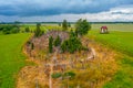 Aerial view of Hill of Crosses near Lithuanian town Siauliai