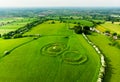 Aerial view of the Hill of Tara, an archaeological complex, containing a number of ancient monuments, County Meath, Ireland