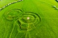 Aerial view of the Hill of Tara, an archaeological complex, containing a number of ancient monuments and, according to tradition,