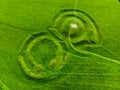 Aerial view of the Hill of Tara, an archaeological complex, containing a number of ancient monuments used as the seat of the High