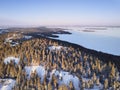 Aerial view of Hill Ukko in the National Park Koli Royalty Free Stock Photo
