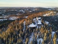 Aerial view of Hill Ukko in the National Park Koli Finland. Royalty Free Stock Photo