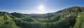 Aerial view of the hills in the Prosecco area of Valdobbiadene Royalty Free Stock Photo