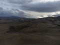 Aerial view on hills of Tuscany, Italy. Tuscan landscape with ploughed fields in autumn Royalty Free Stock Photo