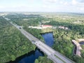 Aerial view of Hillsborough river in Tampa