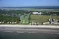 Aerial View of Hilton Head Beach Homes and Golf Course Royalty Free Stock Photo