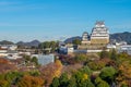 Aerial view of himeji castle in hyogo, japan Royalty Free Stock Photo