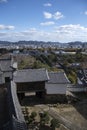 Aerial view of Himeji residence downtown from Himeji castle in H Royalty Free Stock Photo