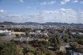 Aerial View of Himeji residence downtown from Himeji castle in H Royalty Free Stock Photo