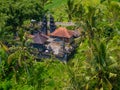 Aerial view of Hindu Balinese temple in Bali. Royalty Free Stock Photo