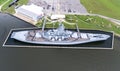 USS Alabama battleship on Mobile Bay Royalty Free Stock Photo