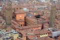 Aerial view of the historic center of Bologna