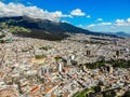 Aerial view of the historic center of the city of Quito