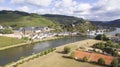 Aerial view on the historic center of Saarburg, Germany Royalty Free Stock Photo