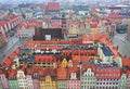 Aerial view of the historic center of Wroclaw, Market Square and the Old Town. Poland Royalty Free Stock Photo
