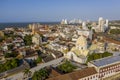 Aerial view of the historic city center of Cartagena, Colombia. Royalty Free Stock Photo