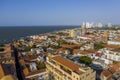 Aerial view of the historic city center of Cartagena, Colombia. Royalty Free Stock Photo