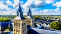 Aerial view of the historic city of Maastricht in the Netherlands from the tower of the SSt.John Church