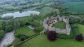 An aerial view of the historic Framlingham Castle in Suffolk Royalty Free Stock Photo