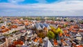 Aerial view of the historic hanseatic city of Zwolle from Peperbus tower