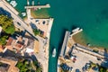 Aerial view of the historic old town of Osor on Cres Island, the Adriatic Sea