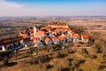 Aerial view of the historic old town of Waldenburg in the Hohenlohe district with castle