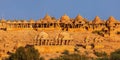 Historic Royal Cenotaphs called Bada Bagh near Jaisalmer, Rajasthan Royalty Free Stock Photo