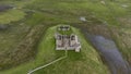 An aerial view of the historic Ruthven Barracks near Badenoch in the Scottish Highlands