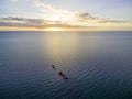 Aerial view of historic shipwreck of HMVS Cerberus at sunset.